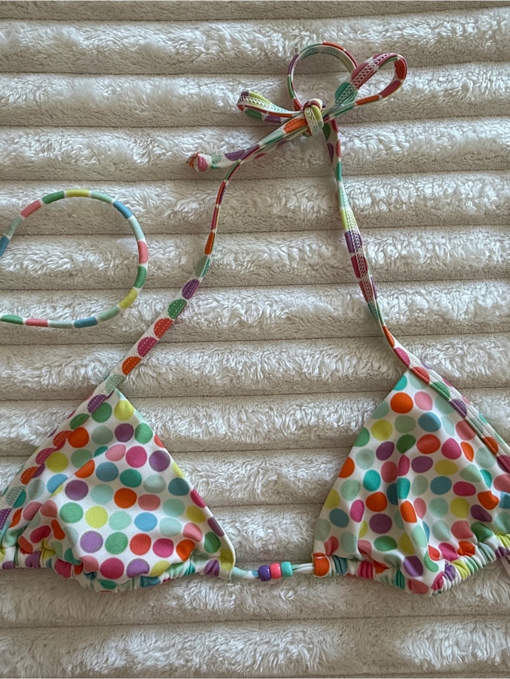 Victoria's Secret Multicolor Polka Dot Triangle Bikini Top